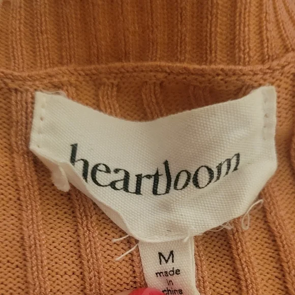 Heartloom Alma Cardigan Dress Ribbed Knit Duster Sweater Long Orange Medium - Picture 5 of 13